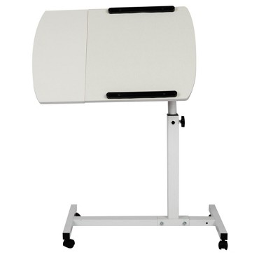 Mind Reader Adjustable Tilting Desk with Wheels,  White