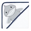 Hudson Baby Infant Boy Cotton Rich Hooded Towels, Shark, One Size - 4 of 4