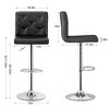 VECELO Set of 2/4 PU Leather Adjustable Bar Stools, Swivel Counter Chairs with Back - 3 of 4