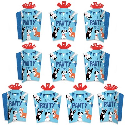 Big Dot of Happiness Pawty Like a Puppy - Table Decorations - Dog Baby Shower or Birthday Party Fold and Flare Centerpieces - 10 Count