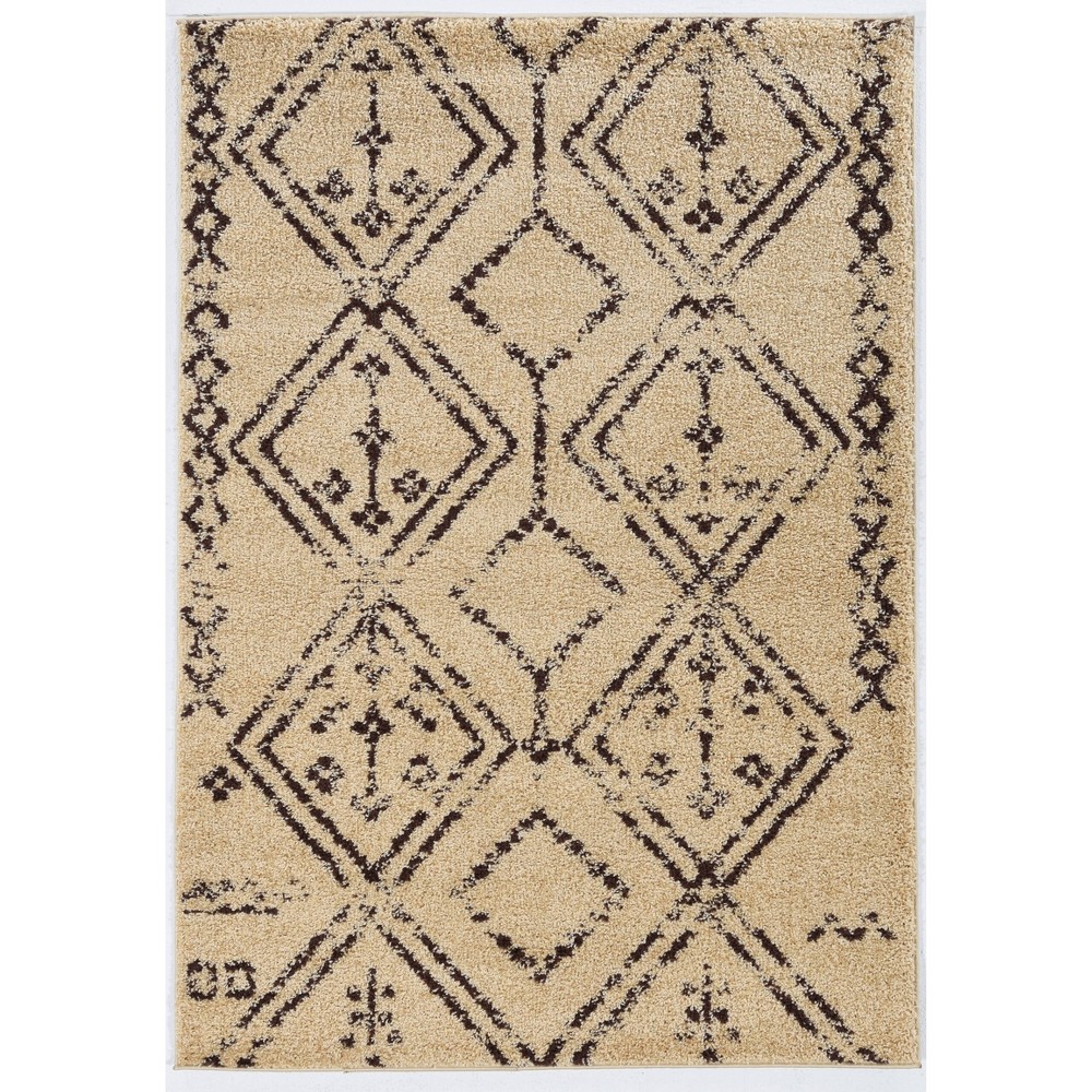5'x7' Moroccan Shag Area Rug Fes Camel/Brown - Linon