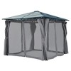 PAGED 10'x10' Hardtop Outdoor Canopies and Gazebos with Polycarbonate Roof with  Aluminum Frame, Mosquito Netting and Privacy Screens, Gray - 2 of 4