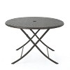 Osparple Foldable Round/Rectangle Patio Table,Wicker Outdoor Dining Table with Iron Tubing Frame for 4/6,Brown - 2 of 4