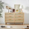 Ridstar 47.2 in. W Natural Double Dresser with 6 Rattan Drawers - 3 of 4