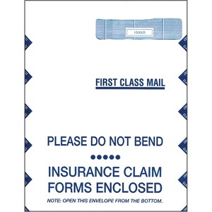 ComplyRight CMS-1500 Self Seal Security Tinted Window Envelope 9" x 12 1/2" White/Blue 100/Pack - 1 of 1