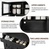 Freestanding Pantry Cabinet with 4 Doors and Adjustable Shelves With Large-Capacity Storage Cabinet with Microwave Stand & Coffee Bar Cabinet - 4 of 4