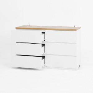 Lirago White 6-Drawer Storage Cabinet with Large Storage Space Multi-Purpose Organizer for Bedroom or Living Room 47.2"Dx15.74"Wx31.5"H - 1 of 4
