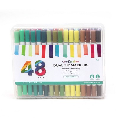 48ct Color Marker Set Dual Tip White Package - FLOMO