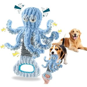 Squeaky Dog Toys for Large Dogs, Octopus Dog Toy Interactive Tug of War Dog Plush Toy to Keep Them Busy, Crinkle Dog Toy Plush Dog Toys (Blue) - 1 of 1