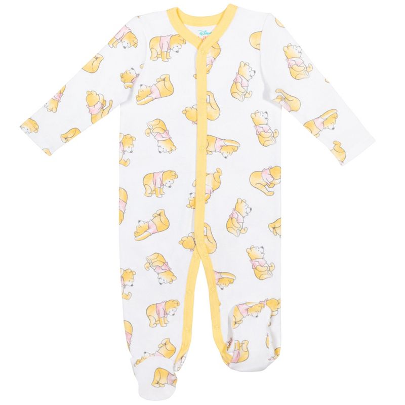Disney Winnie the Pooh Baby 2 Pack Snap Sleep N' Play Coveralls Newborn to Infant , 2 of 8