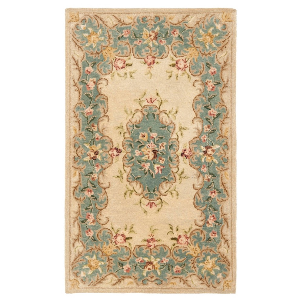 Ivory/Light Blue Floral Tufted Accent Rug 2'x3' - Safavieh