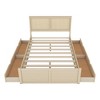 NicBex Full/Queen Size Wood Storage Platform Bed Frame with Natural Rattan Headboard and 4 Drawers,No Box Spring Needed,Easy Assembly,Natural/Espresso - 4 of 4