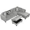 YOOCOZZ 105" L-Shape Sectional Sofa with Storage Ottoman ,2 Pillows, Cup Holders and Reversible Chaise - 3 of 4