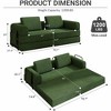 QingMoon Convertible Sleeper Sofa Bed, Corduroy Folding Mattress Couch, 3-Seat Floor Sofa with Pull Out Bed and Cylindrical Pillow for Living Room - 4 of 4