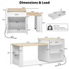 NicBex Mobile Kitchen Island Cart Kitchen Carts with Storage, 2 Drawers, 2 Side Open Shelves and Extending Dining Table for Kitchen - 2 of 4