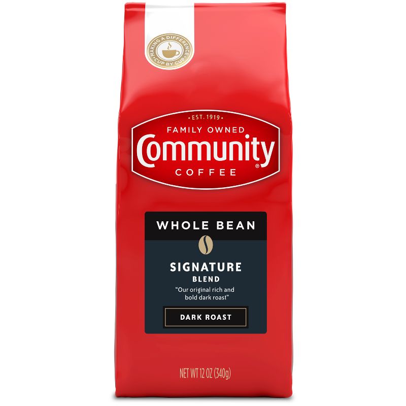 Community Coffee Dark Roast Whole Bean Coffee - 12oz, 1 of 5