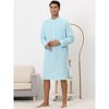 Lars Amadeus Men's Loose Fit Banded Collar Henley Nightgown - 3 of 4