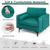 Costway Fabric Accent Armchair Single Sofa w/ Bolster & Side Storage Teal - 4 of 4