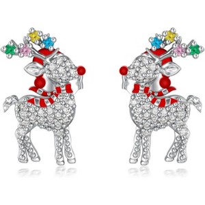 925 Sterling Silver Christmas Stud Earrings - Santa and Snowman Designs. - 1 of 4