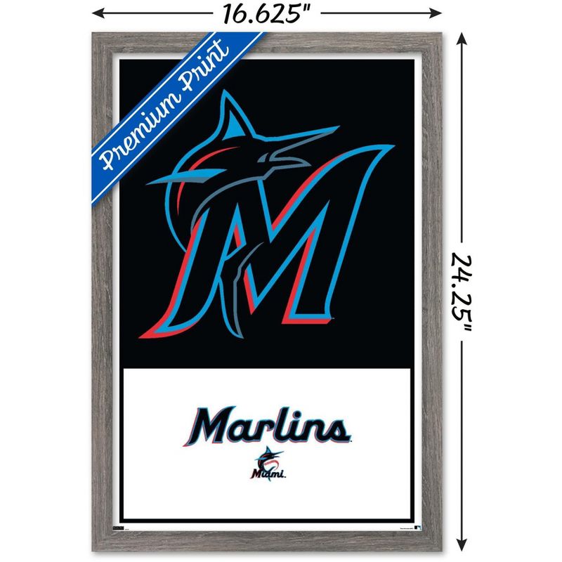 Trends International MLB Miami Marlins - Logo 22 Framed Wall Poster Prints, 3 of 7