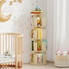 Costway 1/2 PCS 4-Tier Rotating Bookshelf 360° Display Rack with Dividers & Anti-falling Baffles - 2 of 4
