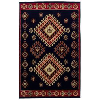 Diamond Geometric Modern Floral Bohemian Rustic Plush and Durable Power-Loomed Indoor Area Rug by Blue Nile Mills