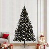vidaXL Artificial Pre-lit Christmas Tree with 300 LEDs Black 94.5" PVC - 2 of 4