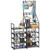 Kumasinova 5-Tier Shoe Rack and Coat Organizer,Freestanding Shoe Shelf with Hooks,Narrow Shoe Rack for Entryway,Hallway,Living Room,Black - 2 of 4