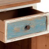 LuxenHome Rustic Multi-Color 1-Drawer 1-Door End Table with Storage. Multicolored - 3 of 4