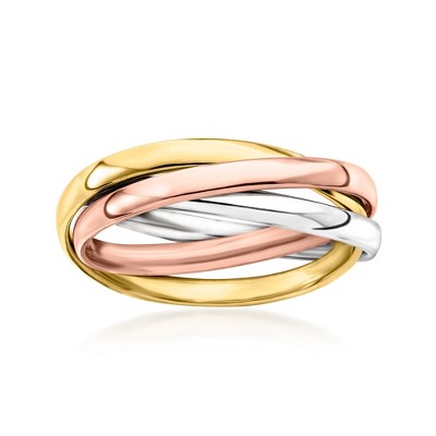 Ross-Simons Italian 14kt Tri-Colored Gold Crisscross Ring