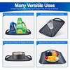 5 Star Super Deals Non Slip Serving Tray With Handles - Rubber Silicone Grip Anti Spill Plastic Food Carrying Tray - TV Dinner Tray - 2 of 4