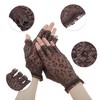 Unique Bargains Breathable Fingerless Leopard Print Manicure Gloves 1 Pair - 3 of 4