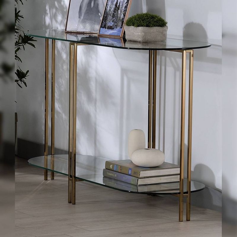 47&#34; Veises Accent Table Champagne - Acme Furniture, 1 of 9