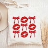 City Creek Prints Lips Coquette Bow Chart Canvas Tote Bag - 15x16 - Natural - 2 of 2