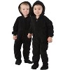 Footed Pajamas - Jet Black Infant Hoodie Chenille One Piece - 2 of 4