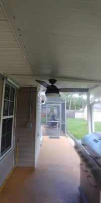 52" Dempsey Damp Rated Ceiling Fan With Remote (includes Led Light Bulb