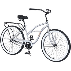 YONWAY Single Speed Bicycles 26"Inch,Beach Cruiser Bike with Steel Frame and Rear Rack, Wide Wheels for Stability, Rear Coaster Brakes - 1 of 4