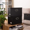 Aoibox Large Collapsible Storage Bin with Lid Foldable Leather Organizer Box Cube Black for Home Office Closet - 2 of 4