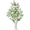 GAOMON Artificial Eucalyptus Tree, Tall Faux Eucalyptus Plant with Willow Like Leaves, Indoor Fake Tree in Black Plastic Pot - 2 of 4