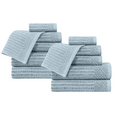 Modern Ribbed Cotton  Assorted Towel Set by Blue Nile Mills