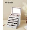 SONGMICS Jewelry Box 6-Tier Jewelry Organizer Large Jewelry Storage Case with Big Mirror 5 Drawers - 3 of 4