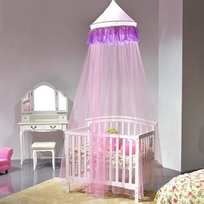 Costway Elegant Lace Bed Mosquito Netting Mesh Canopy Princess Round Dome Bedding Net