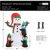 6FT Christmas Inflatable Outdoor Decoration, Snowman with Penguin, with Built-in LED Light - 2 of 4