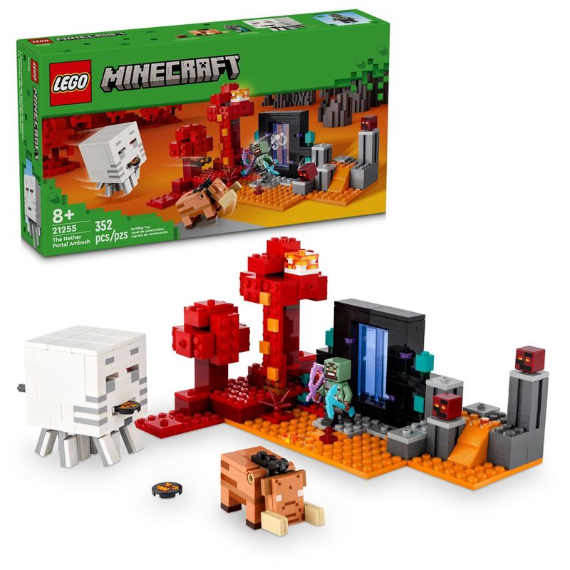 LEGO Minecraft The Nether Portal Ambush Building Toy 21255, 1 of 10