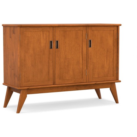 WyndenHall Tierney SOLID HARDWOOD 50 inch Wide Rectangle Mid Century Modern 3 Door Sideboard Buffet in Teak Brown