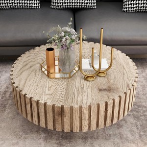 Modern minimalist circular coffee table 31.4inwith natural wood texture, stable and durable,suitable for living rooms, study rooms and offices. - 1 of 1