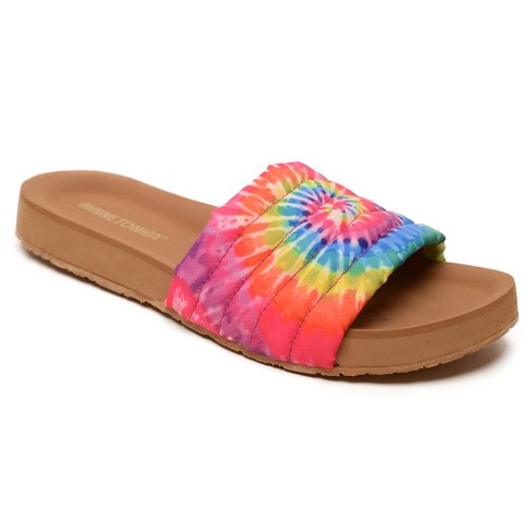 Minnetonka Women s Heidi Slides 533438 Bright Tie Dye