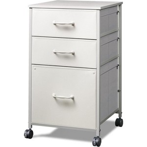 Filing Cabinet Mobile Rolling Printer Stand with 3 Drawers, Fabric Vertical File Cabinet for Home Office, Fits A4 or Letter Size - 1 of 1