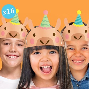 Big Dot of Happiness Capybara Paper Headband Crowns, Capy Birthday Theme for Kids, DIY Capybara Party Hat Favors, 16 Count - 1 of 4