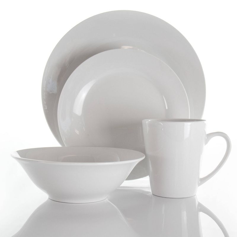 16pc Porcelain Marshall Dinnerware Set White - Elama, 2 of 9